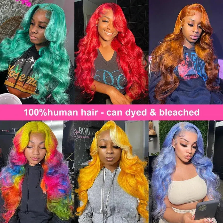 613 Blonde Colored Body Wave Full Frontal HD Transparent 13x4 13x6 Lace Human Hair Wigs Lace Front Wigs For Women 40 46 Inches luxelootstore