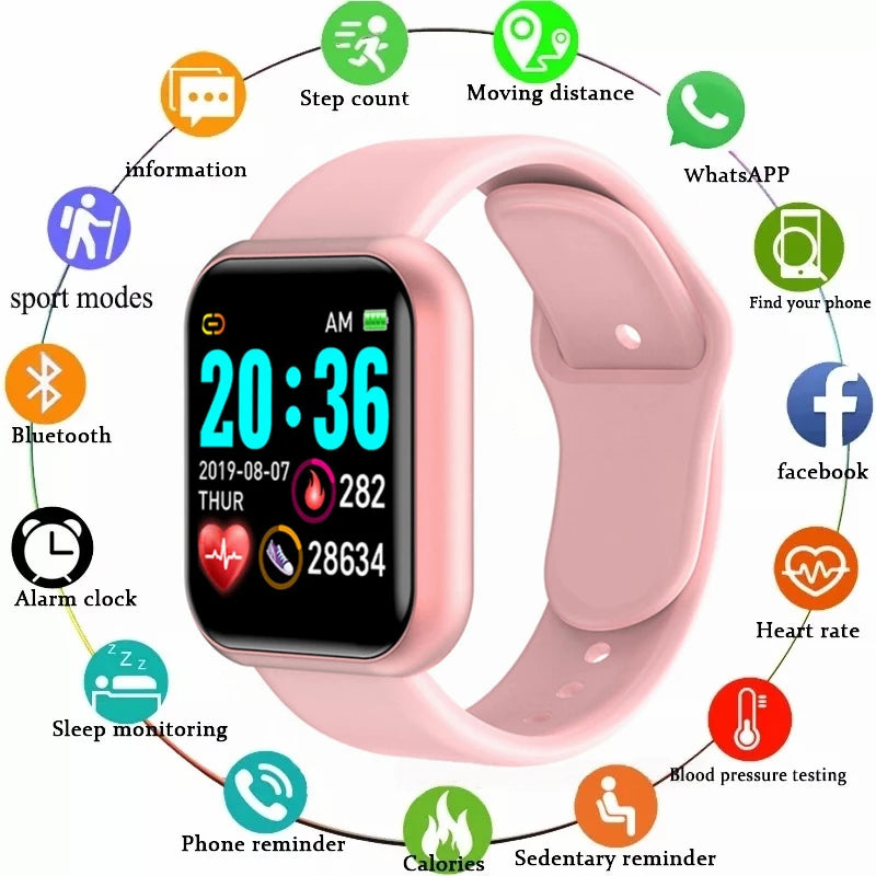 Multifunctional Smart Watch Men Women Bluetooth Connected Phone Music Fitness Sports Bracelet Sleep Monitor Y68 Smartwatch D20 luxelootstore