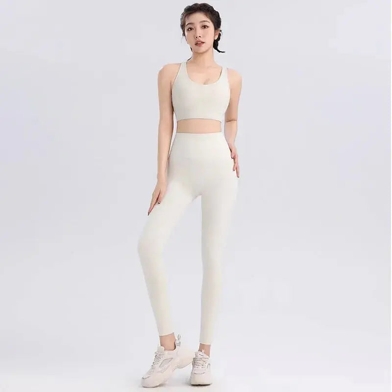 Women Breathable Yoga Set 2pcs Sport Suit Gym wear Workout Clothes Gym Crop Top High Waist Legging Fitness Bra Set Sports Suits luxelootstore