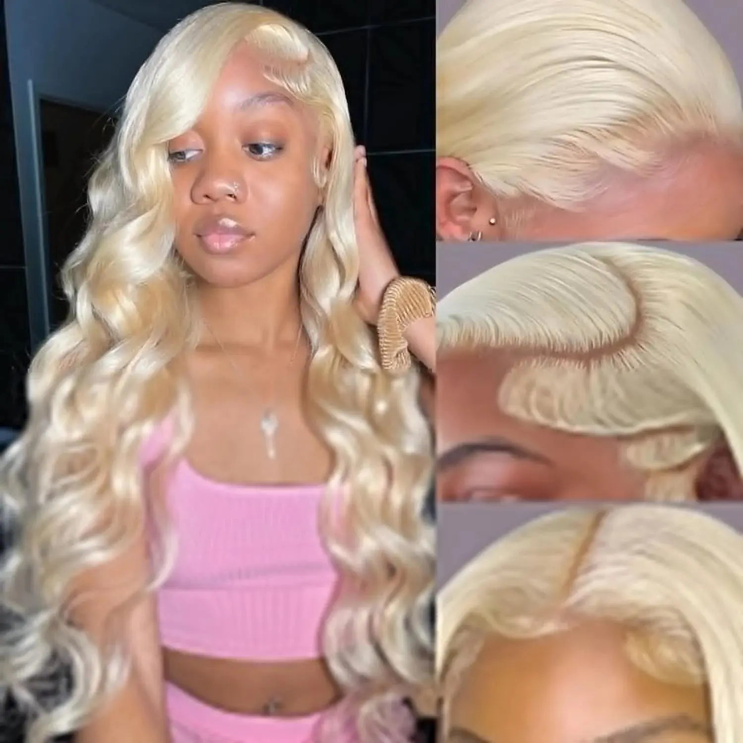 613 Blonde Colored Body Wave Full Frontal HD Transparent 13x4 13x6 Lace Human Hair Wigs Lace Front Wigs For Women 40 46 Inches luxelootstore