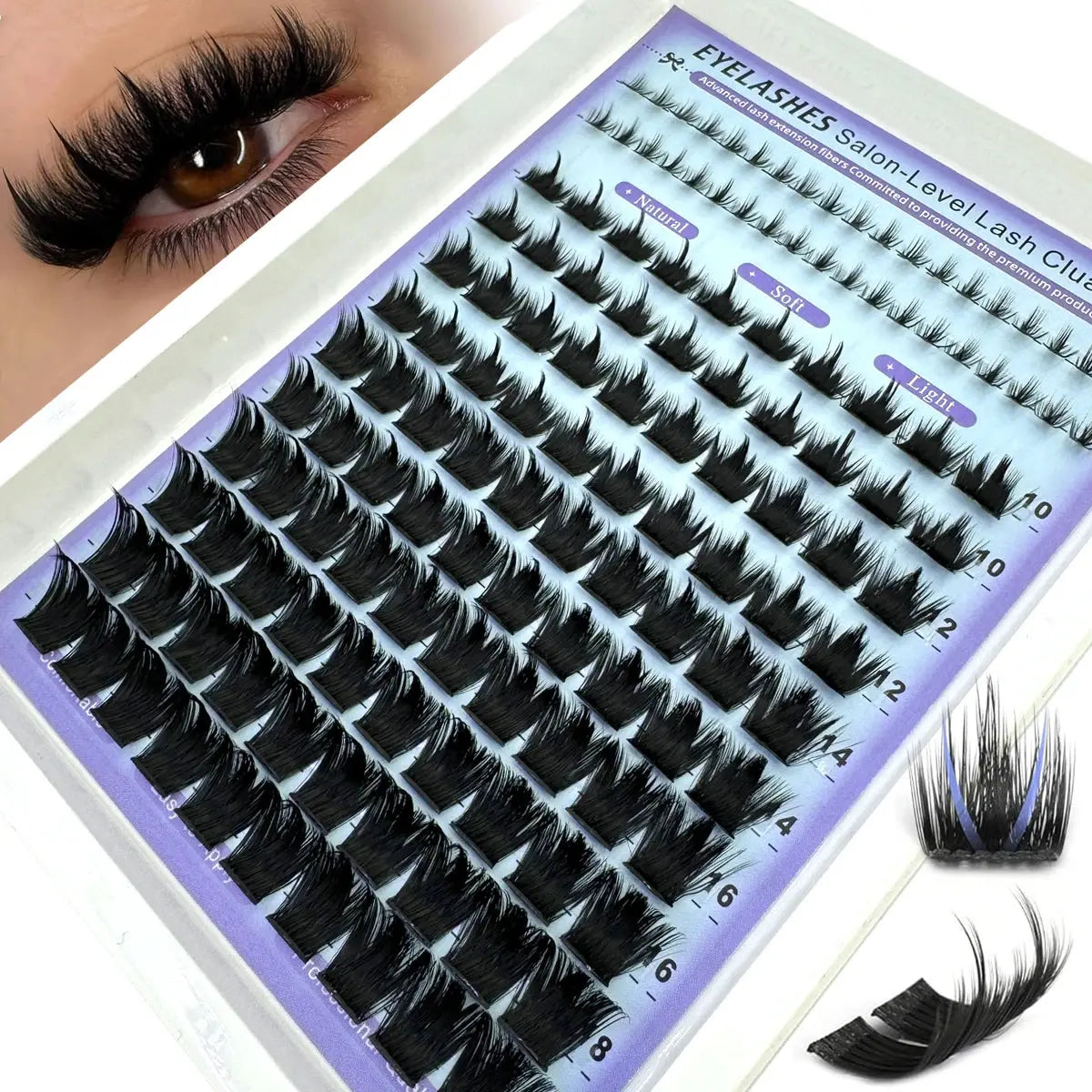 Wispy Lash Clusters with Spikes Salon-Like Eyelash Clusters DIY D Curve Cluster Eyelash Extensions Full Spiky Individual Lashes luxelootstore