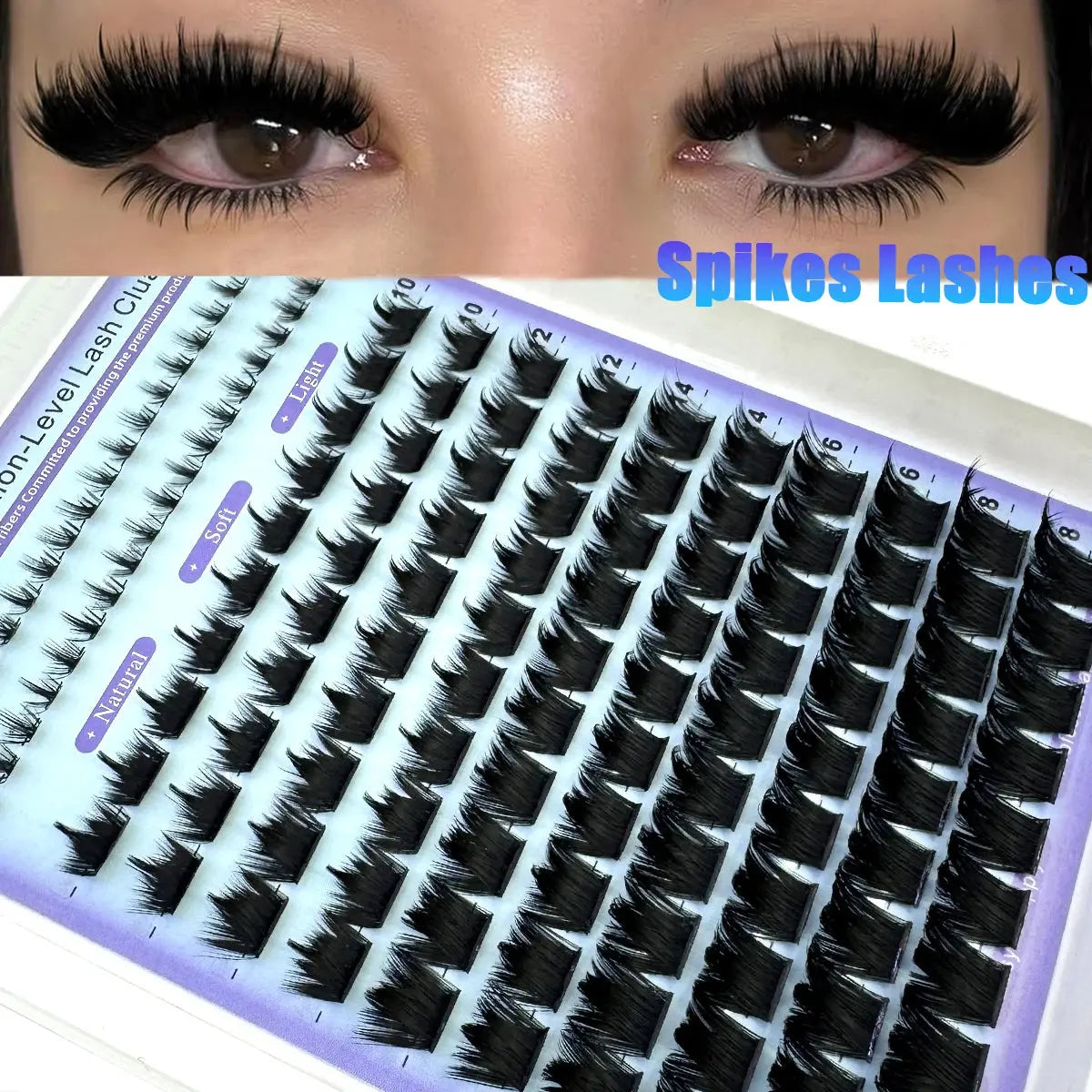 Wispy Lash Clusters with Spikes Salon-Like Eyelash Clusters DIY D Curve Cluster Eyelash Extensions Full Spiky Individual Lashes luxelootstore