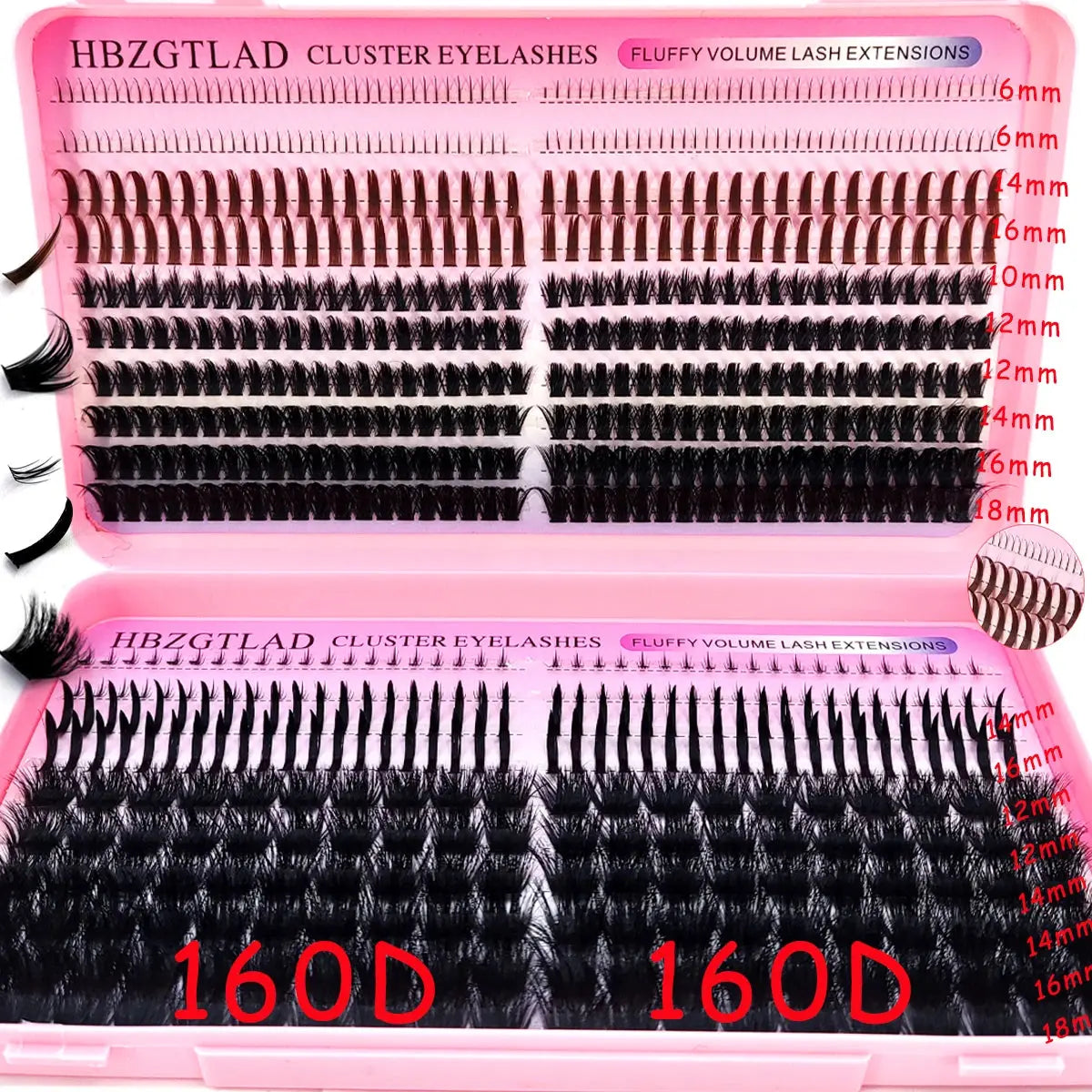 60D/80D/100D eyelash clusters with bottom and pointed eyelashes DIY fairy manga pointed thick artificial mink false eyelash make luxelootstore