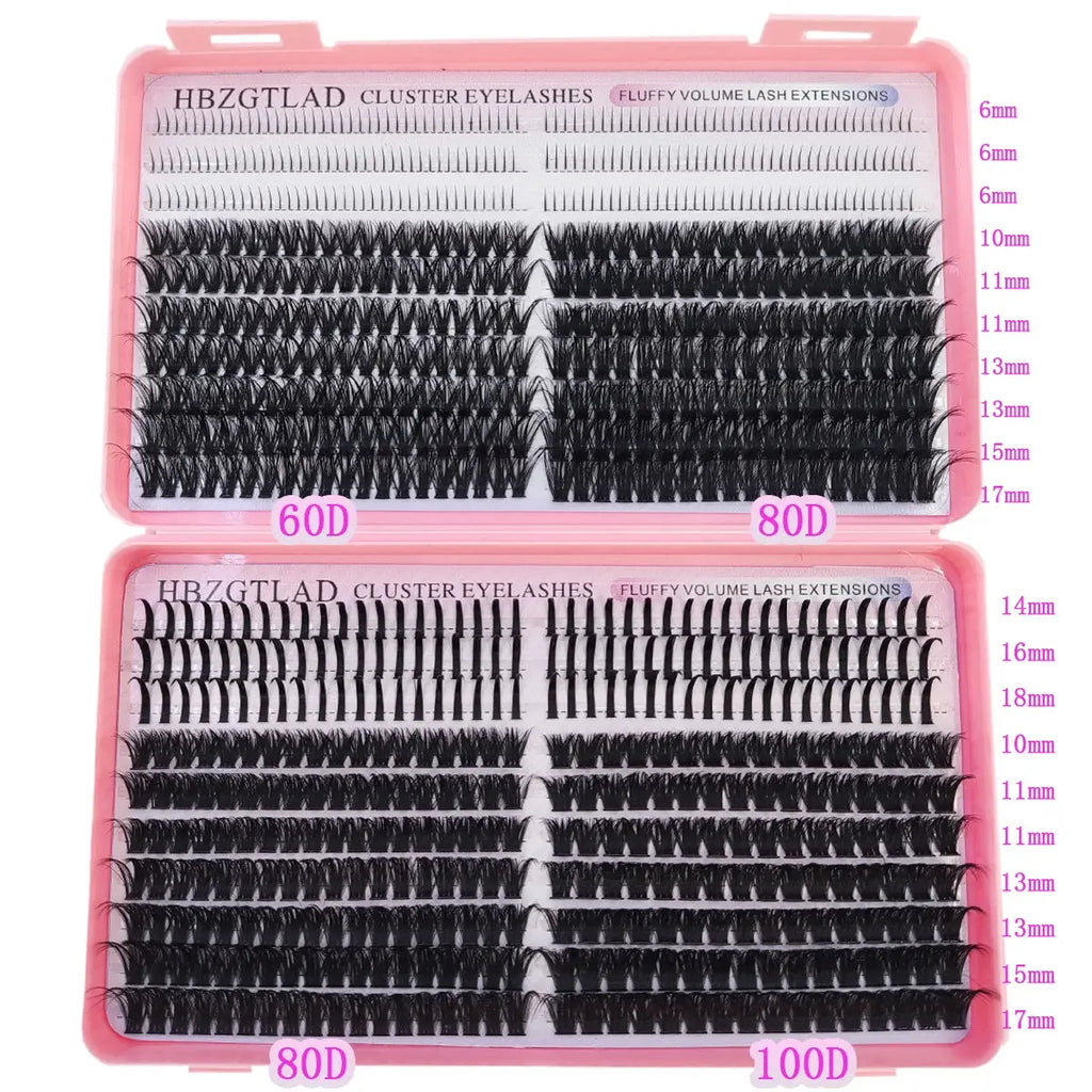 60D/80D/100D eyelash clusters with bottom and pointed eyelashes DIY fairy manga pointed thick artificial mink false eyelash make luxelootstore