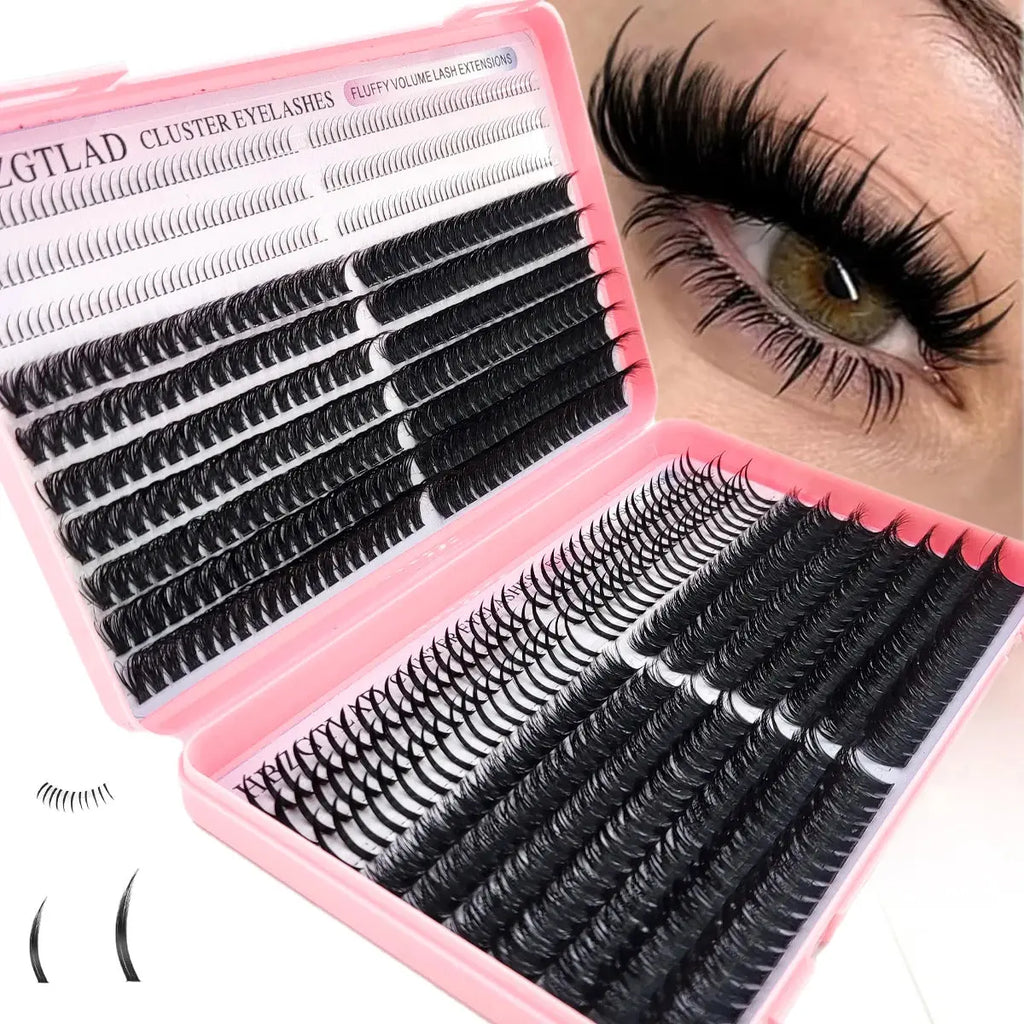 60D/80D/100D eyelash clusters with bottom and pointed eyelashes DIY fairy manga pointed thick artificial mink false eyelash make luxelootstore