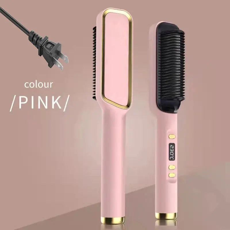 Electric Hot Comb Multifunctional Straight Hair Straightener Comb Negative Ion Anti-Scalding Styling Tool Straightening Brush luxelootstore