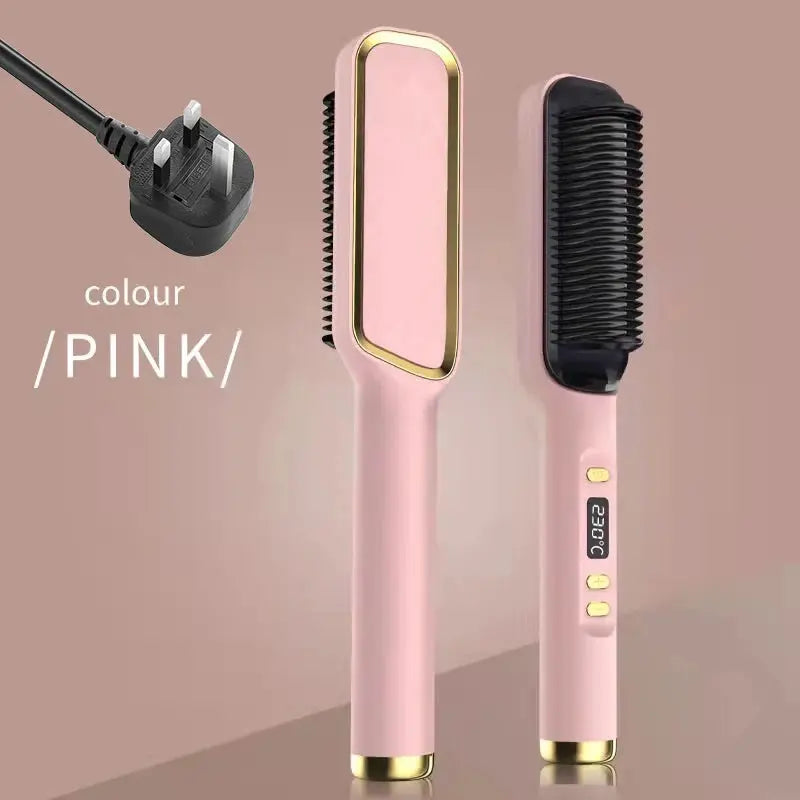 Electric Hot Comb Multifunctional Straight Hair Straightener Comb Negative Ion Anti-Scalding Styling Tool Straightening Brush luxelootstore
