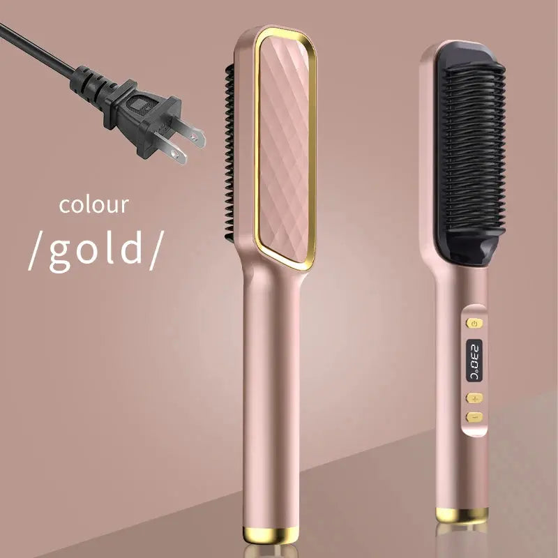 Electric Hot Comb Multifunctional Straight Hair Straightener Comb Negative Ion Anti-Scalding Styling Tool Straightening Brush luxelootstore